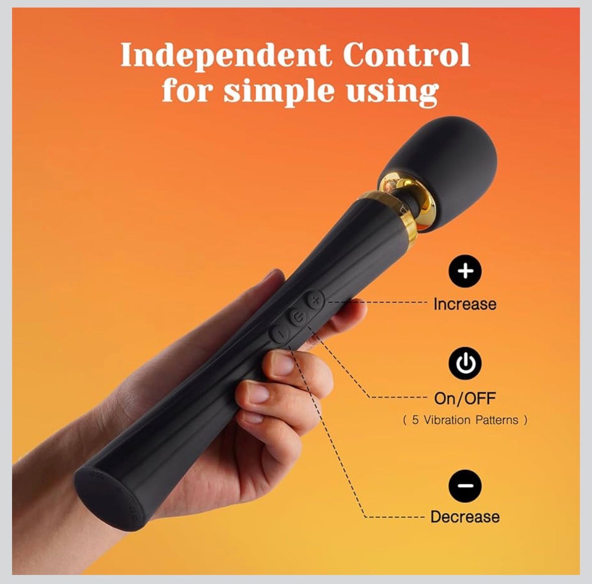 Massager Quiet Powerful Waterproof Cordless Power Hammer HandHeld Massager for Neck Back Leg Waist Relief 90 Minutes Run Time. USB Rechargeable