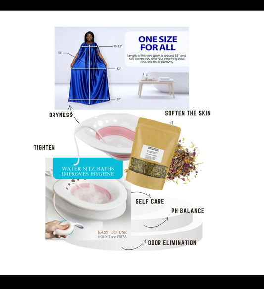 Yoni Steam Bundle (Herbs, Gown, Bowl)