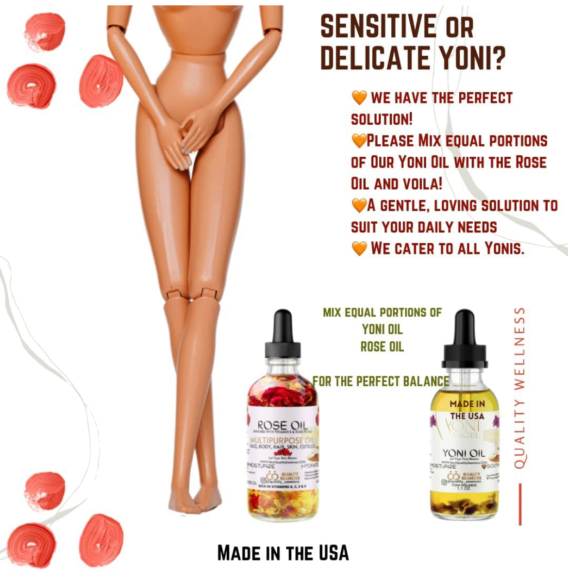 Organic Multipurpose Rose Oil for Face, Body and Hair - Apricot, Vitamin E and Sweet Almond Oil Moisturizer, Bergamot for Dry Skin, Scalp and Nails