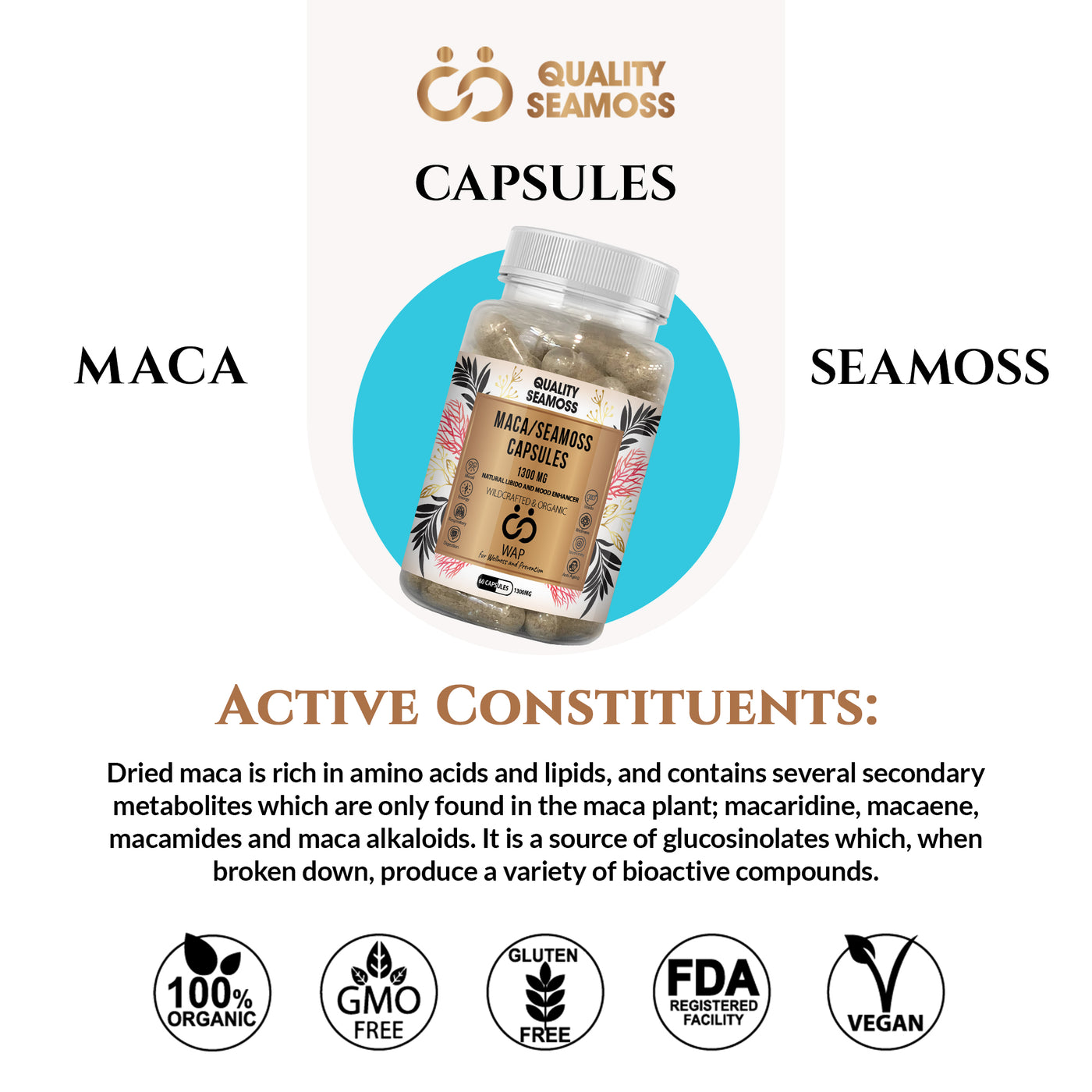 Maca/Seamoss Capsules 1300 mg