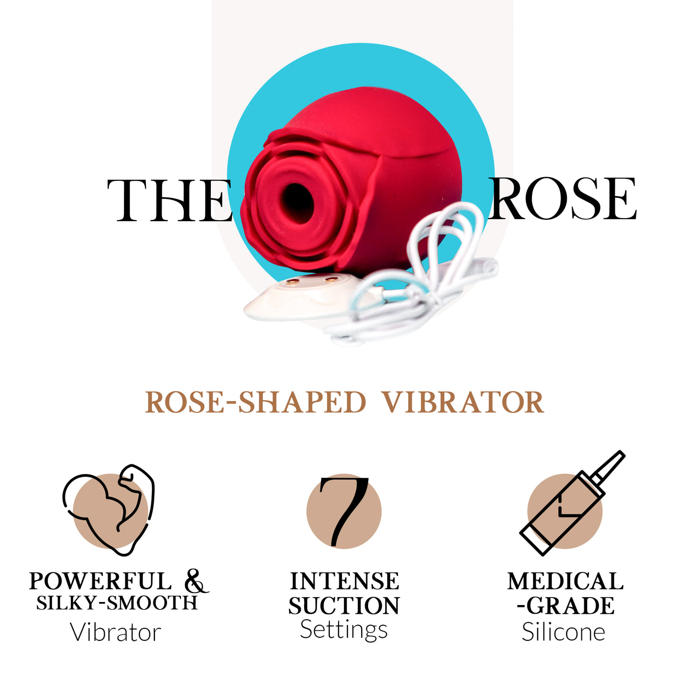 Yoni Oil Gift Set. Rose Toys For Women, Sucking Vibrator with 7 Intense suction. Feminine Oil Vaginal Health Moisturizer and Soothing Relief 1 Gift Set (Rose Vibrator + Yoni Oil)