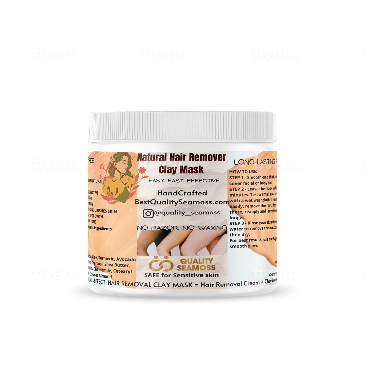 Hair Removal Mask Charcoal and Turmeric