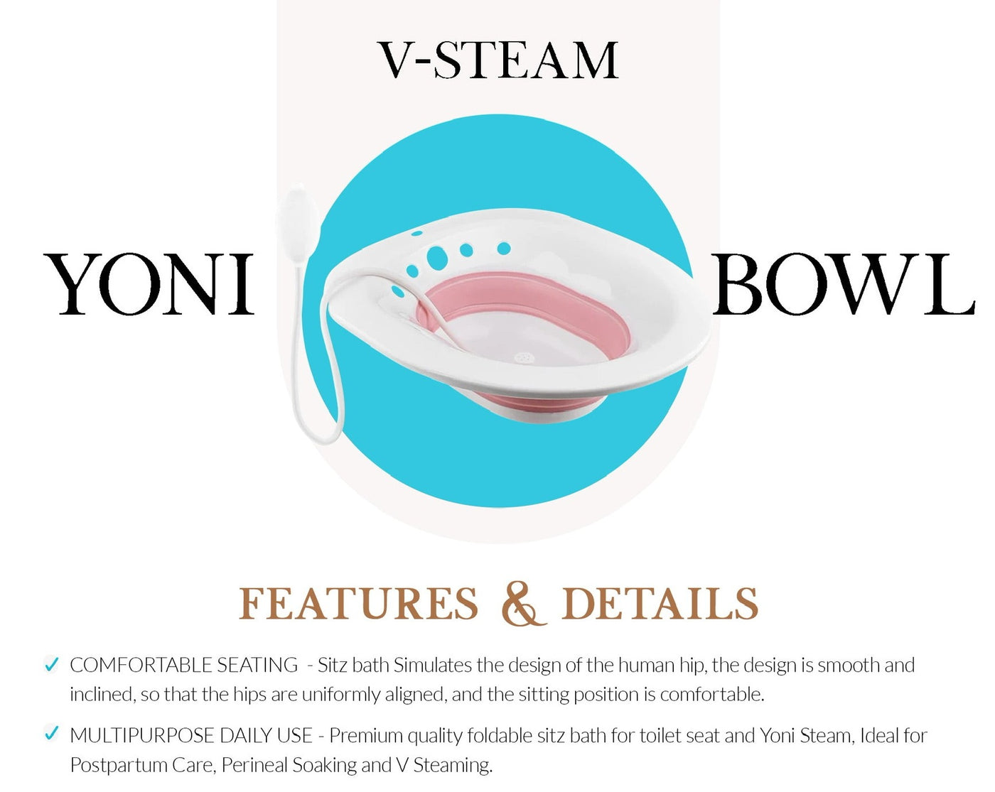 Yoni V-Steam BOWL. Comfortable for Sitz Bath