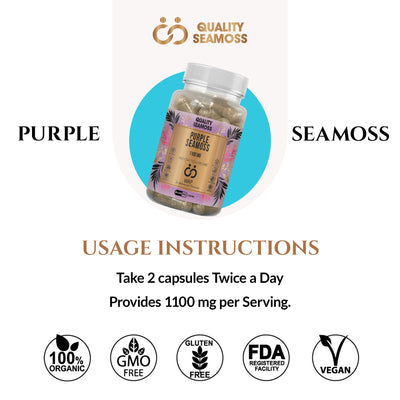 Purple Seamoss Capsules 1100 mg