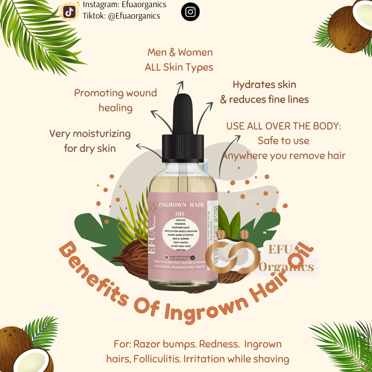 Efua Oil for Dryness and Inflammation from Eczema, Psoriasis, Ingrowns and Acne